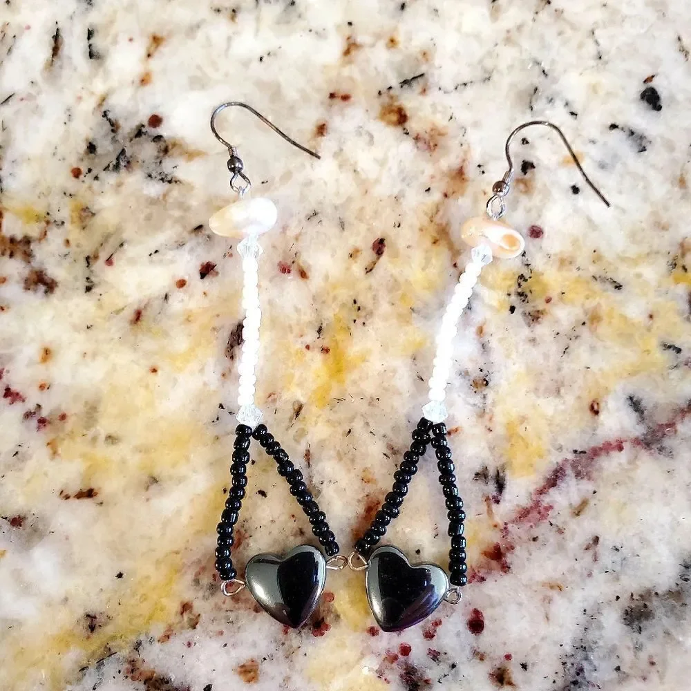 Handmade quality beaded drop earrings